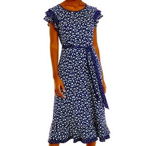 Perceptions Printed Dot Fit and Flare Dress, Size XL, NWT